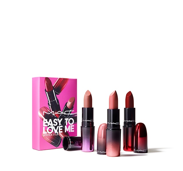 m a c easy to love me lipstick x 3 kit